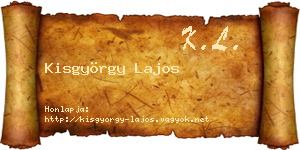 Kisgyörgy Lajos névjegykártya