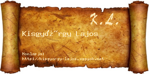 Kisgyörgy Lajos névjegykártya