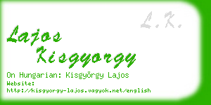 lajos kisgyorgy business card